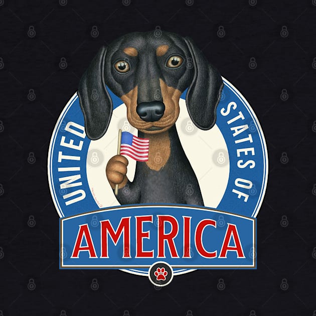 Dachshund United States of America by Danny Gordon Art